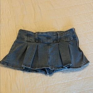 Denim Pleated Women Skort